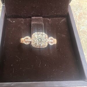 LeVian Rose Gold Chocolate Diamond Ring Sz 7
